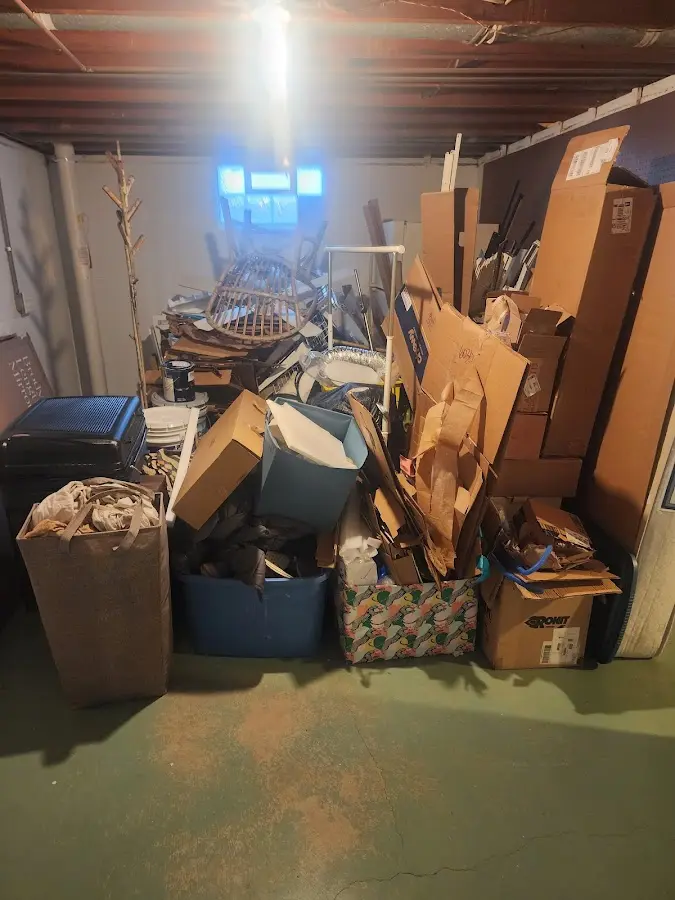 Roll-off dumpster container at job site for Construction Dumpster Rental in Evanston